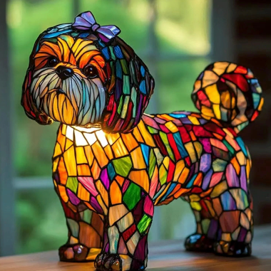 My beautiful resin dog lamps